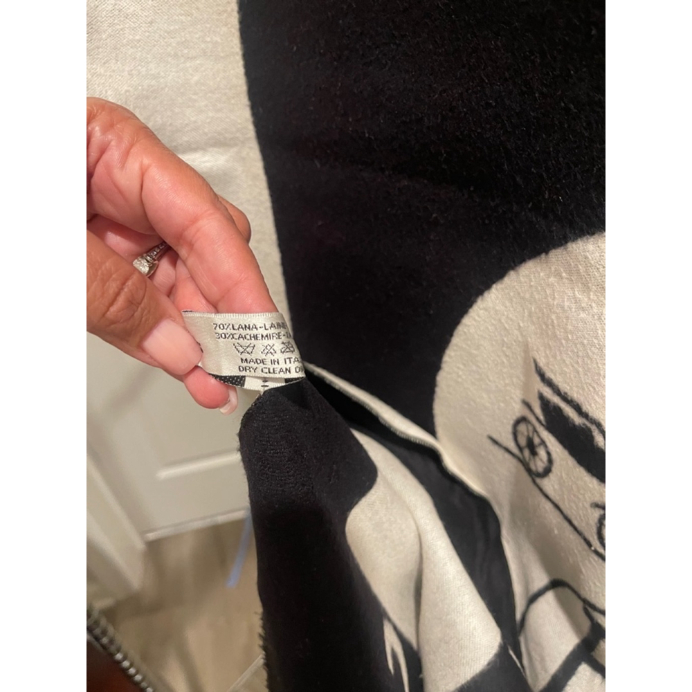 Hermes Scarf Black White - Picture 5 of 7